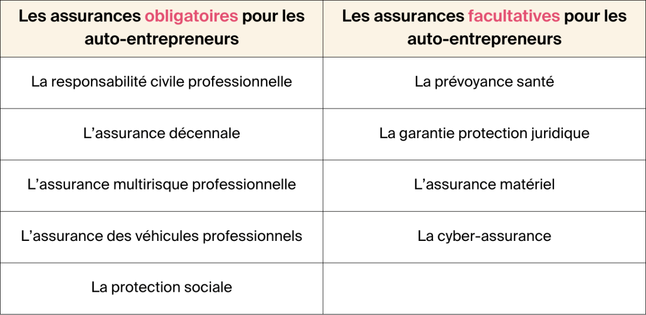 découvrez les meilleures options d'assurance destinées aux auto-entrepreneurs. protégez votre activité avec des couvertures adaptées à vos besoins spécifiques et bénéficiez de conseils d'experts pour choisir la formule idéale.